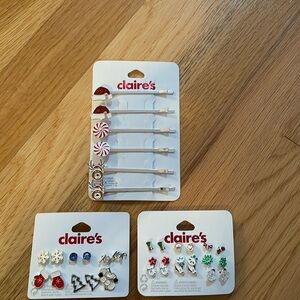 BNOP Claire’s Holiday Bobby Pins & Holiday Earrings